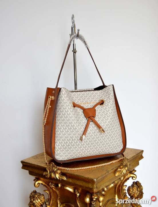 MICHAEL KORS TOREBKA MK MONOGRAM ŁAŃCUSZKI ECRU kujawsko-pomorskie Bydgoszcz