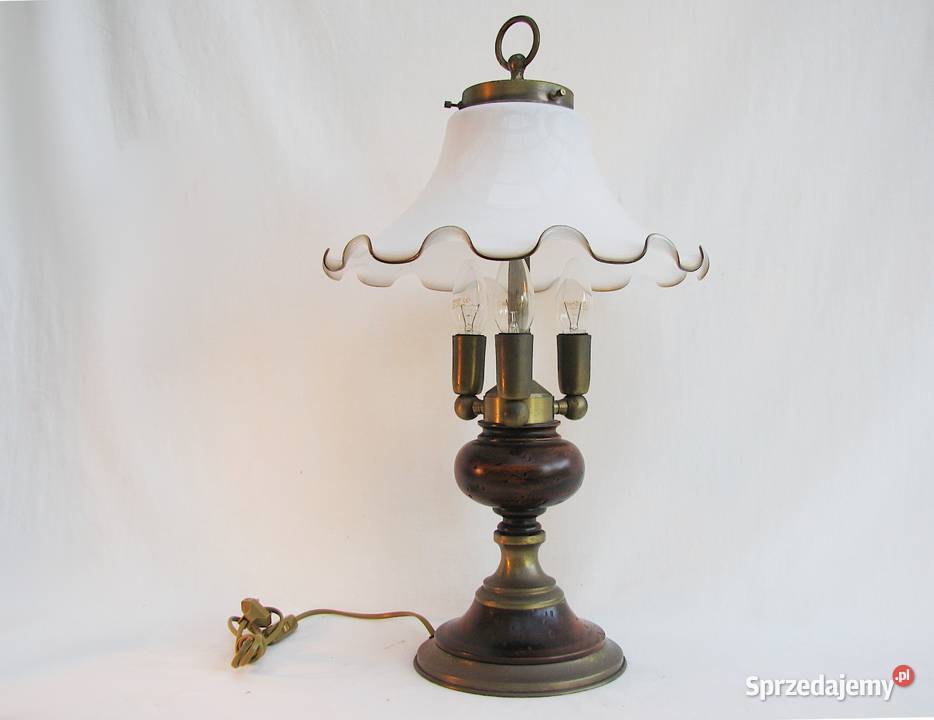 Lampka mosiądz Falbanka Vintage zachodniopomorskie Szczecinek