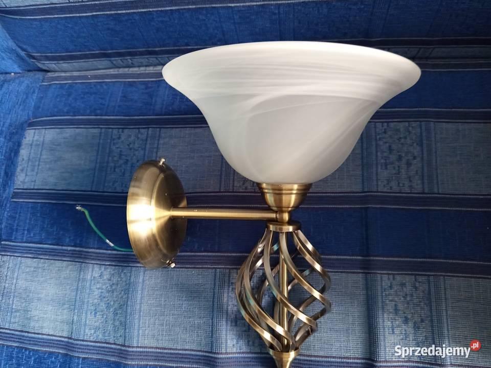 Kinkiet Secesja szklany mrozowy klosz antycznego Warszawa