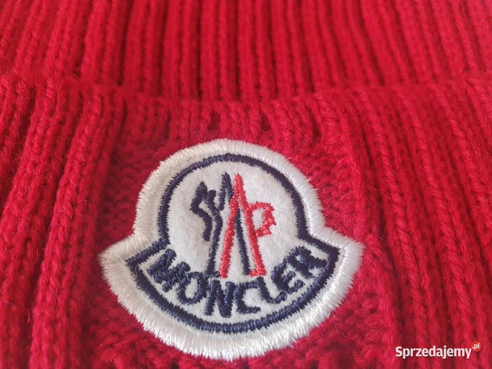 NOWA czapka zimowa Moncler czerwona Uniseks Gdynia sprzedam