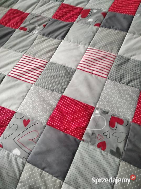 Narzuta patchwork 180205 Szaroczerwona Olsztyn
