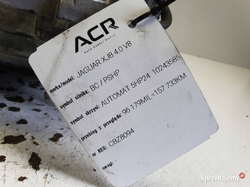 PRZEPUSTNICA Jaguar XJ8 40 V8 98JV9E926AA