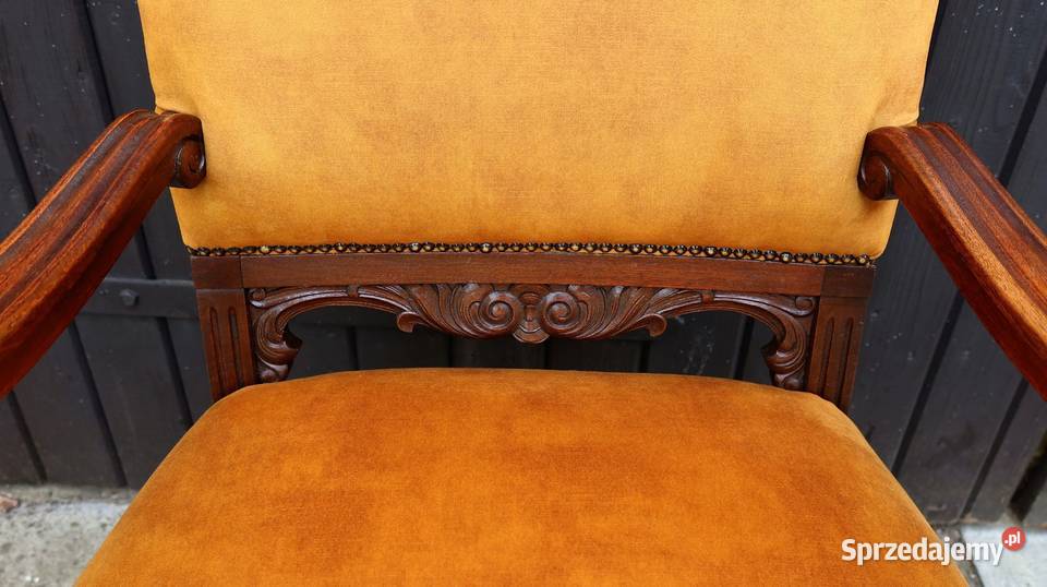 Unikatowy Neorenesansowy Fotel Tron Do Biurka Ziębice