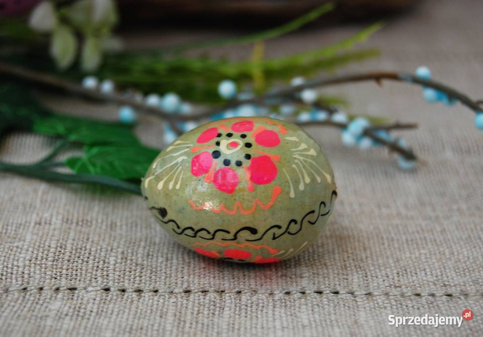 Stara pisanka drewniana malowana Ukraina 45 lubelskie Lublin