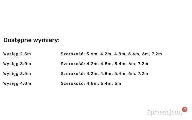 Markiza California 42m x 25m różne rozmiary Kołobrzeg
