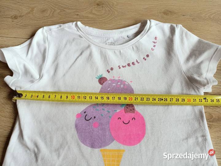Tshirt koszulka dziewczęca biała 116 Płock
