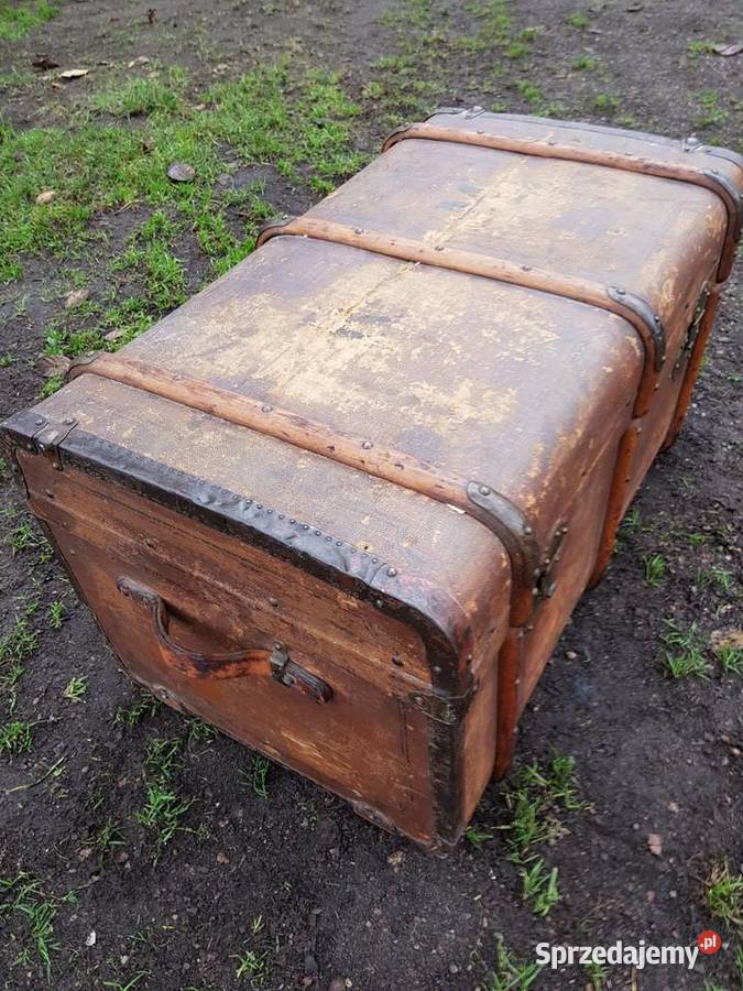Duży piękny przedwojenny kufer podróżny Barlinek