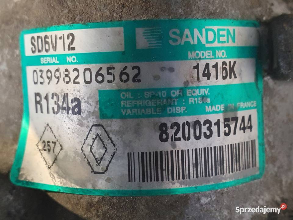 SPRĘŻARKA KLIMATYZACJI Renault Kangoo 16 16V lubelskie