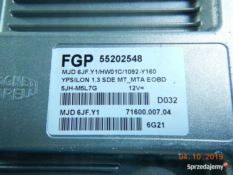 STEROWNIK SILNIKA ECU LANCIA YPSILON 13 MJTD ASO osobowe