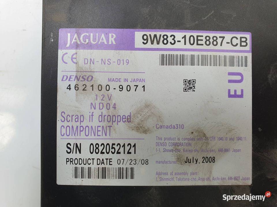 ODTWARZACZ DVD JAGUAR XF 9W8310E887CB Pozostałe Lipno sprzedam