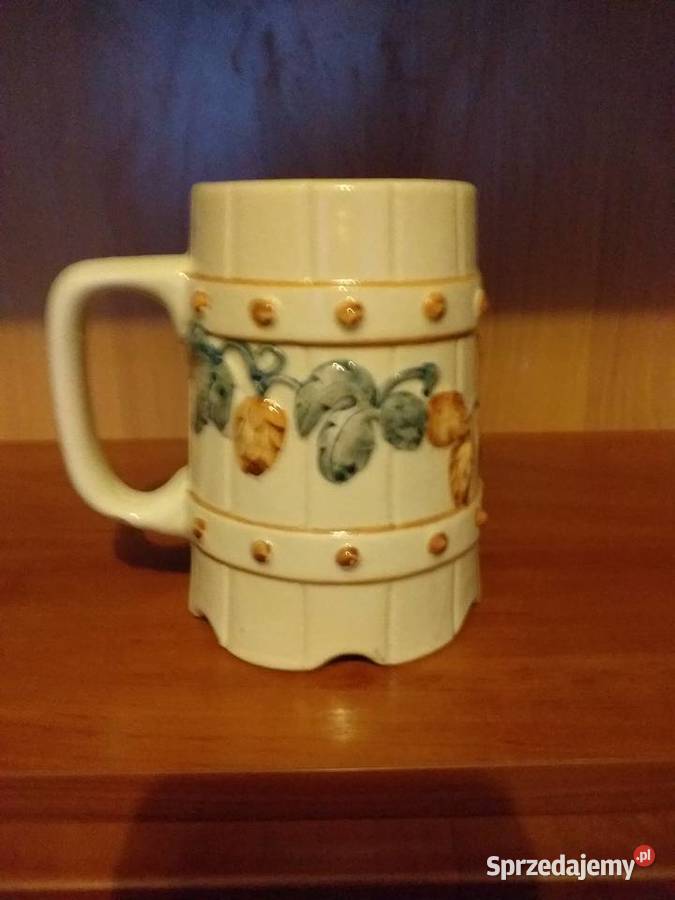 Kufel PRL Okocim 1845 i wizerunek Bazyliki NMP w inny kolor Warszawa
