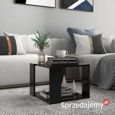 Stolik kawowy czarny 40x40x30 materiał