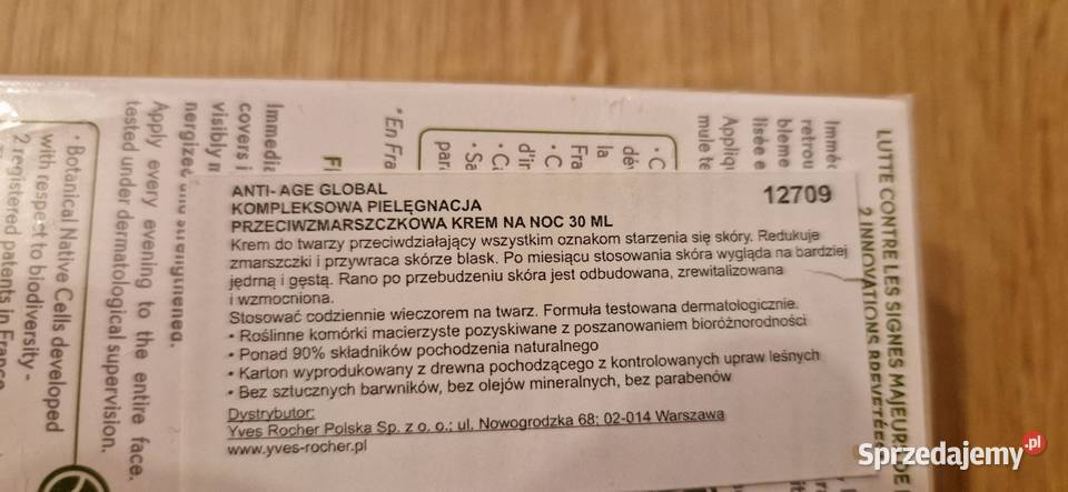 Krem do twarzy yves rocher anti age global Kraków