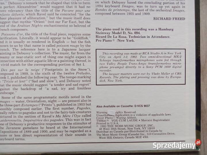 Album winylowy Claude Debussy Images Book I wielkopolskie Wronki sprzedam