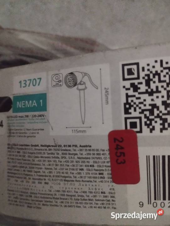 Lampa ogrodowa LED marki Eglo Warlubie