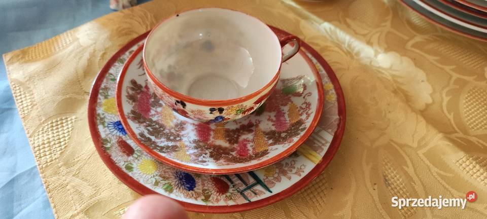 Zestaw śniadaniowy porcelana stara Japonia Porcelana i szkło