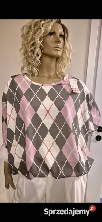 Made In Italy Bluzka Romby 95viskoza 5elastan Poznań sprzedam