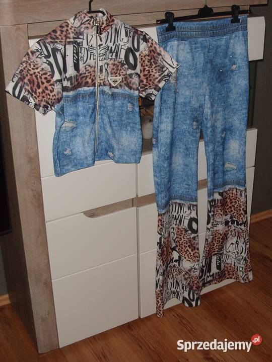 na wysokie panie komplet TATU ala jeans Blink Rozmiar 40(L) Rawicz