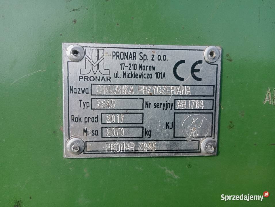 Owijarka samozaładowcza Pronar z 245 Knyszyn sprzedam