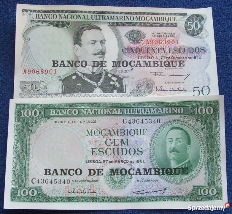 MOZAMBIK STARY Kolekcjonerskie Banknoty Zestaw 2 Katowice