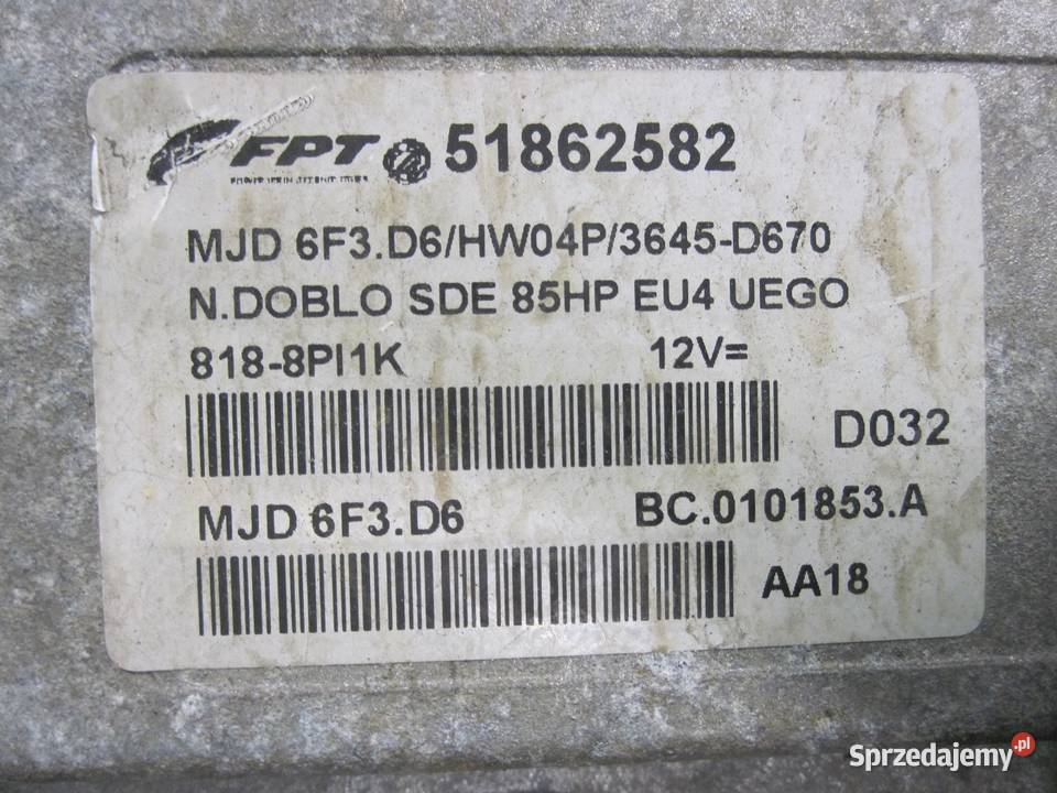 FIAT DOBLO II 10r komputer sterownik silnika Kielce