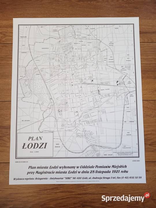 Reprinty map miasta Łodzi Łódź Mapy i przewodniki Konstantynów Łódzki