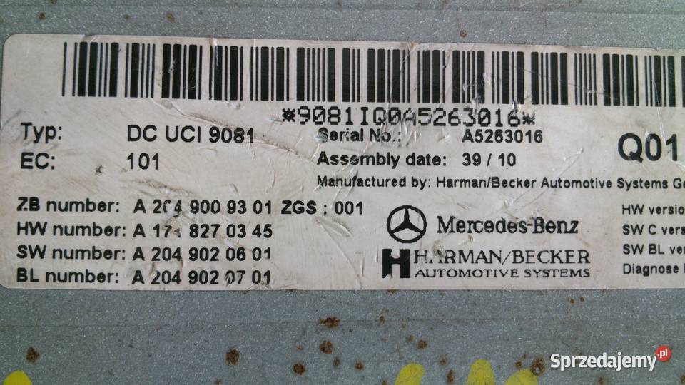 Moduł UCI 8091 HARMAN BECKER osobowe Lisia Góra sprzedam