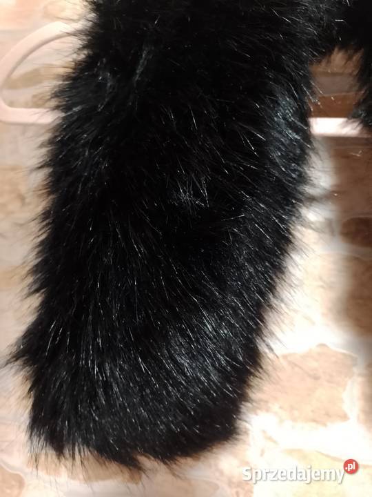 Futrzany kołnierz z Londynu czarny Futrzany szal