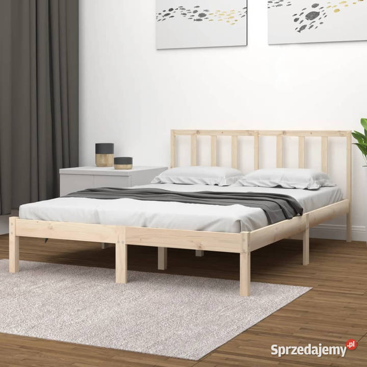 Rama łóżka lite drewno sosnowe podwójna 120x190