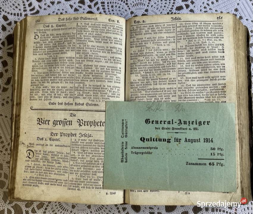 Biblia Lutra 1773 z przedmową Johanna Gottlieba lubuskie Żary