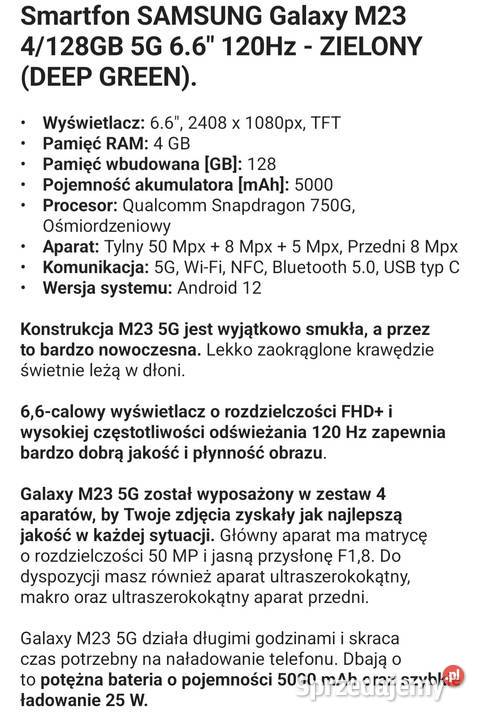 Samsung m23 5g Świdnik