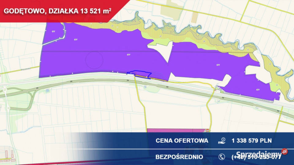 Działka 135 ha Godętowo gm Łęczyce trasie S6
