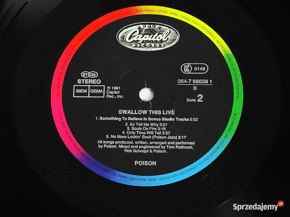 Winyl POISON Swallow This Live 1991 Biłgoraj