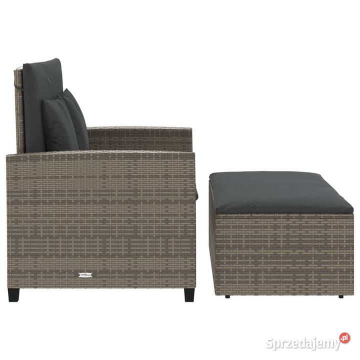Sofa ogrodowa z poduszkami 2osobowa szara Warszawa