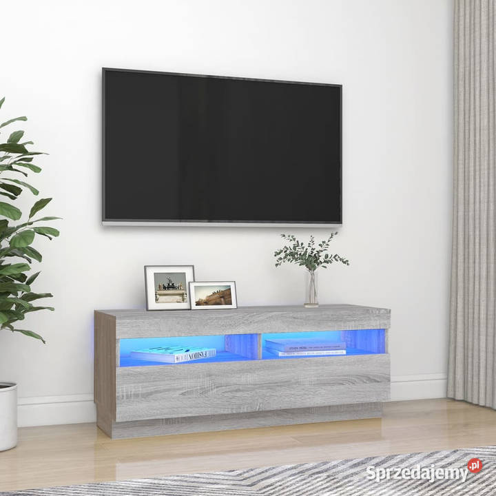 Szafka pod TV z oświetleniem LED szary dąb Warszawa