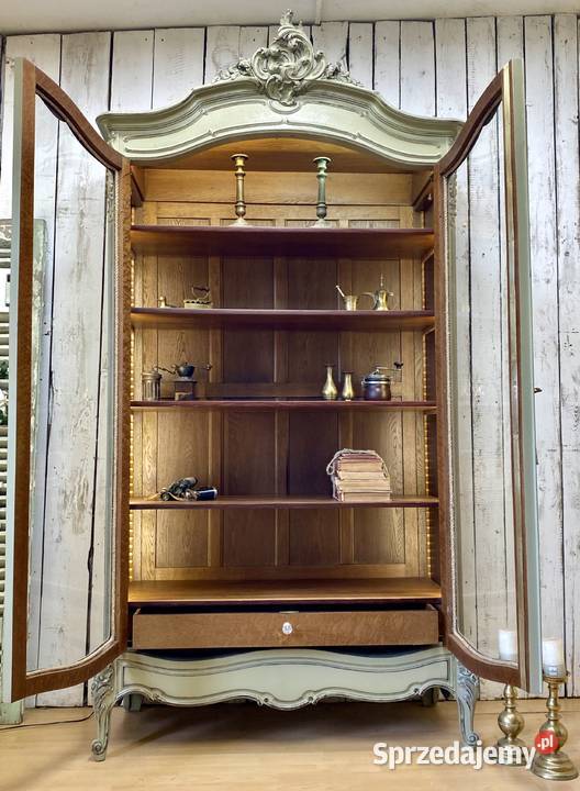 BIBLIOTEKA witryna oliwkowa Louis XV Francja 50cm Poznań