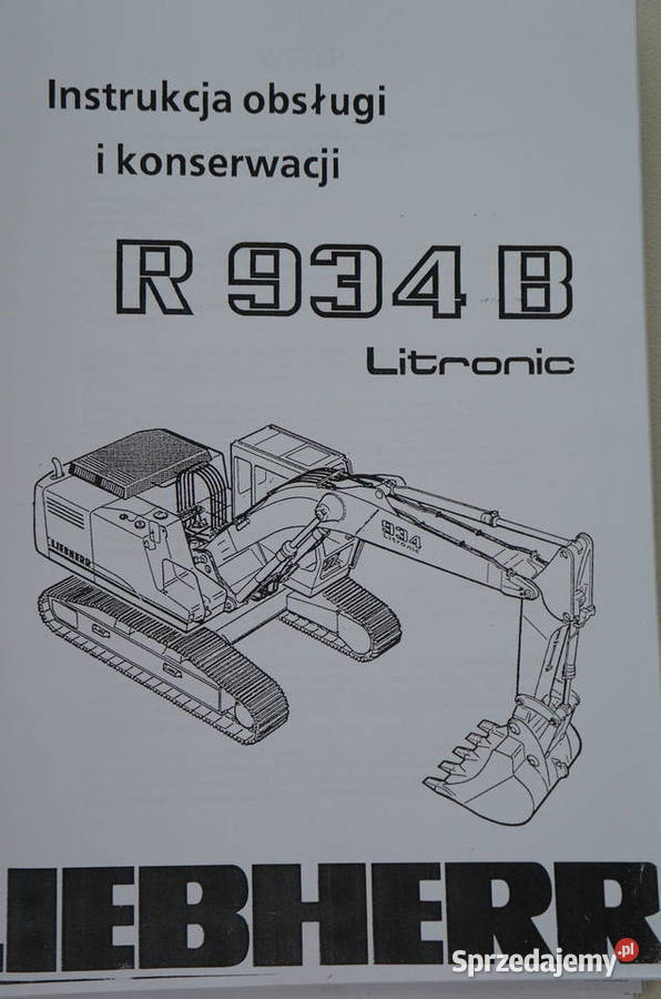 Instrukcja obsługi LIEBHERR R934B R 934 B Kielce