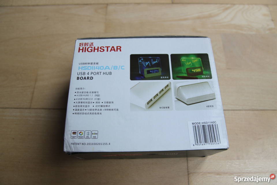 LED zegar na szafkę podświetlany napis na Luboń