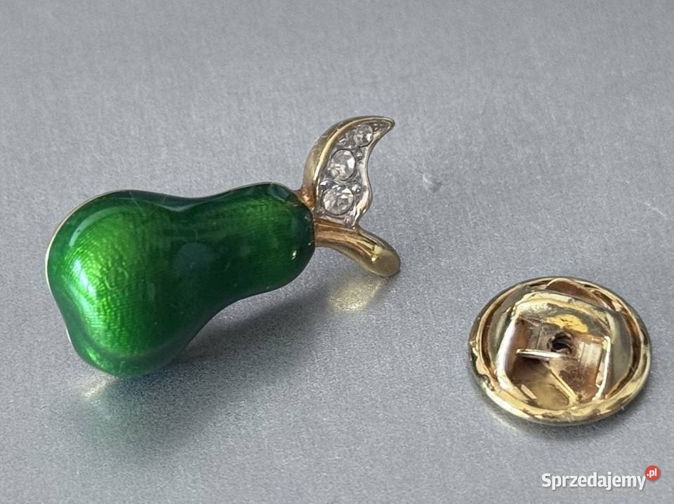 Gruszka przypinka CABOUCHON vintage Warszawa