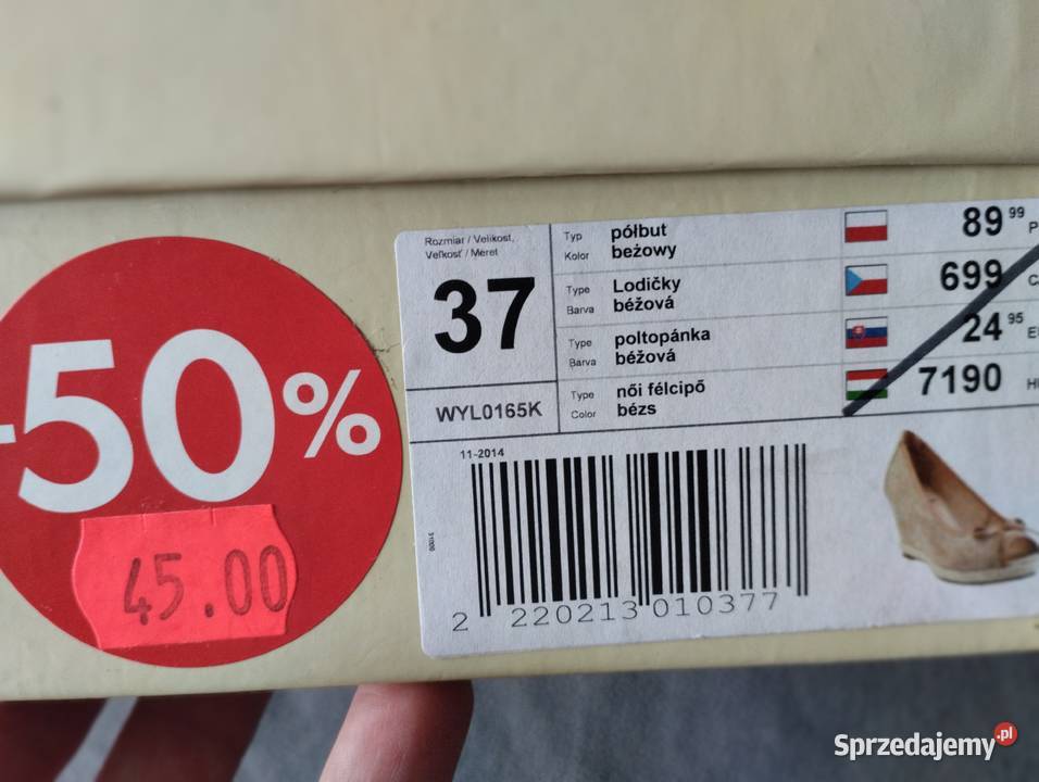 Półbuty beżowe na koturnie firmy Jenny Fairy Łódź