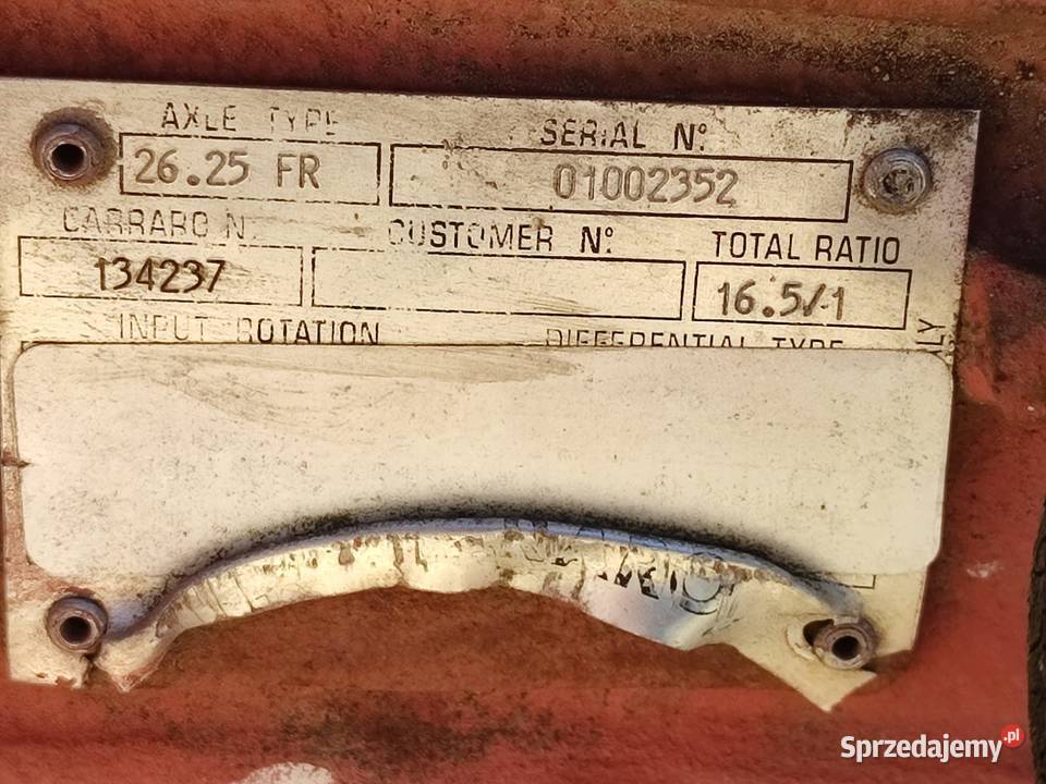 Most napędowy 2625 FR Carraro 01002352 Case 580 wielkopolskie Wilkowo