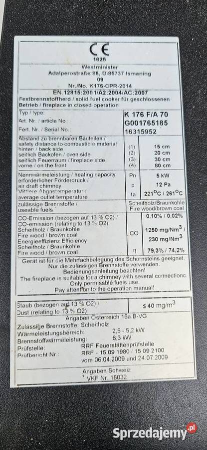 Kuchnia węglowa westfalka angielkapiec na Barlinek