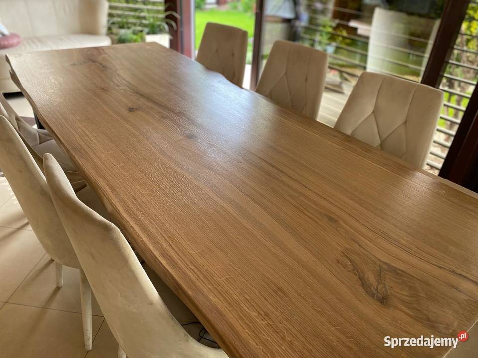 Stół drewniany monolit dębowy nogi metalowe Bukówiec Górny sprzedam