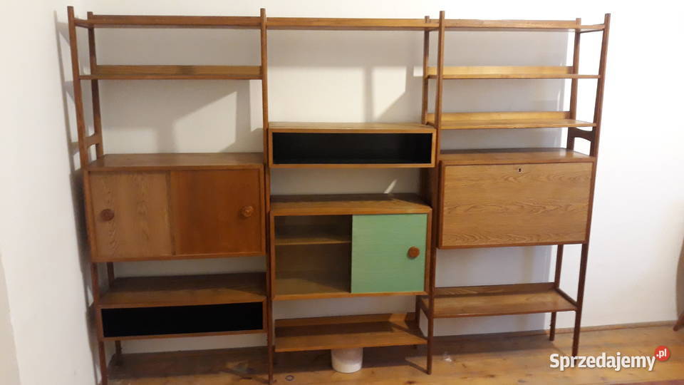 Regał lata 60 XX w Rajmund Teofil Hałas typ 1329 Warszawa