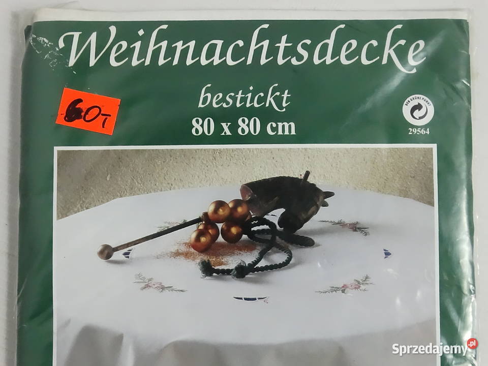 Haftowana serweta świąteczna 80x80 NOWA 100 Dom i Ogród Biłgoraj