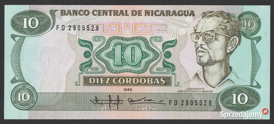 NIKARAGUA 10 CORDOBAS 1985 STAN BANKOWY UNC Łódź