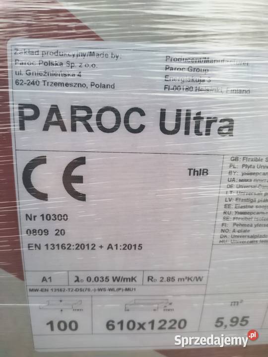 wełna mineralna skalna Parock Ultra płyty 100 mm świętokrzyskie Oleśnica