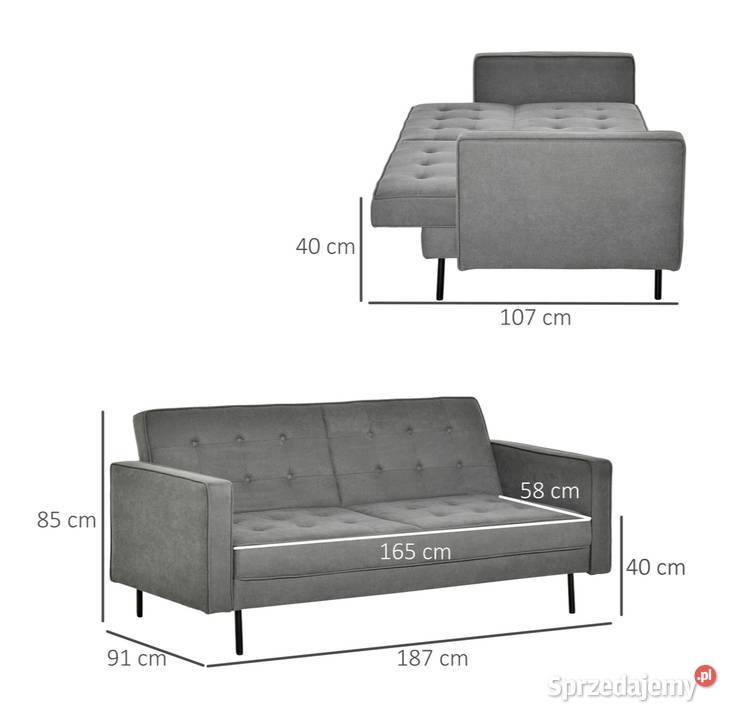 3osobowa sofa rozkładana z funkcją spania Łóżko Gorzów Wielkopolski