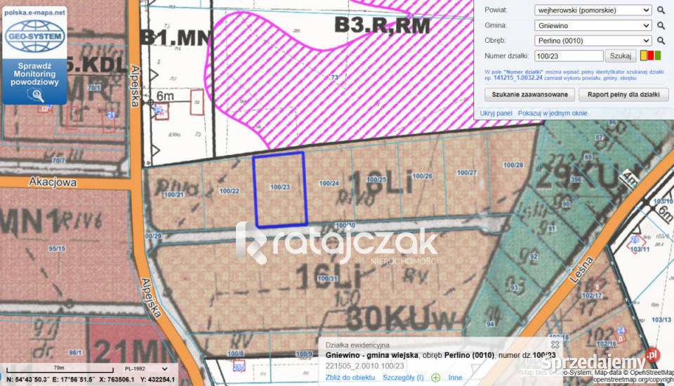 Grunt Perlino 1580m2 1580m2 Sprzedaż