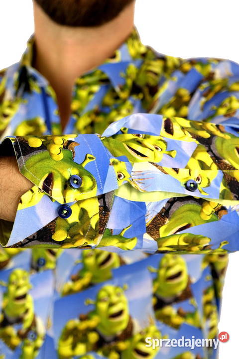 DANIEL BESSI Koszula Męska Fb090 Bajka SHREK Odzież i bielizna męska Ostrów Wielkopolski sprzedam